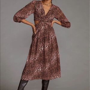 Ranna Gill leopard cut out dress